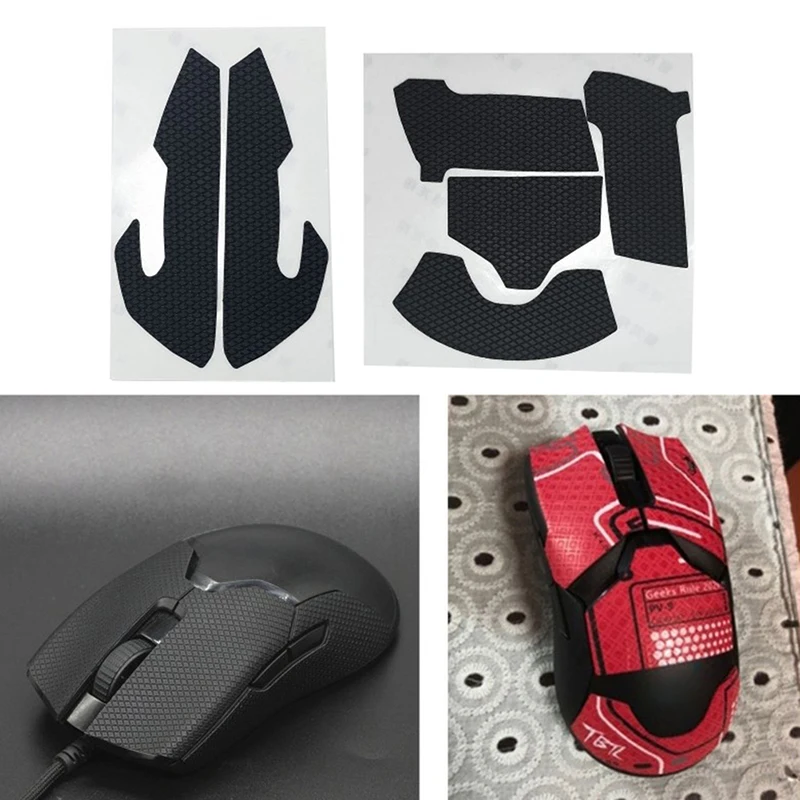 1 Комплект накладок для мыши, наклейки на левую и правую кнопки мыши для razer Viper Ultimate, изогнутые края, силиконовая ручка 5x5 см - 0