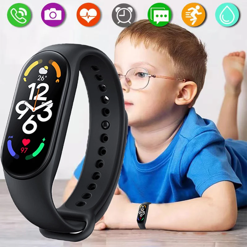 Детские Умные Часы, Детские Спортивные Фитнес-часы Для мальчиков и Девочек, Водонепроницаемые Часы с Пульсометром, Детские Смарт-часы Для Xiaomi - 0