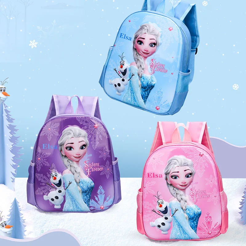 Детский рюкзак Disney Для студента, Замороженный Мультфильм, аниме, Школьные сумки для детского сада, Милая Принцесса Эльза, Милый Рюкзак - 0