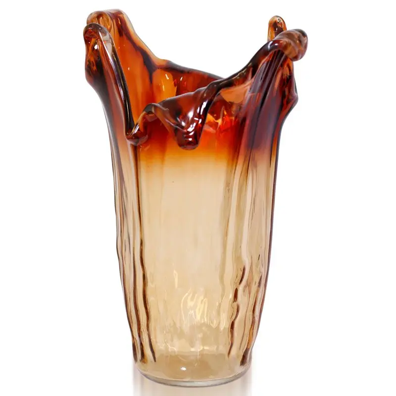 Кенийская ваза Eros - Двухцветная Художественная стеклянная ваза Eros - 0
