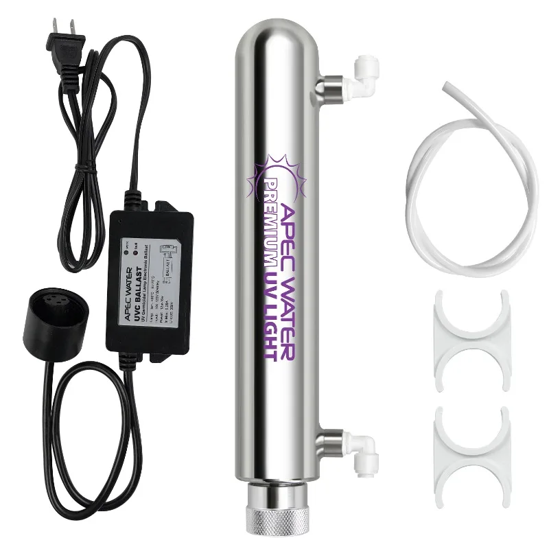 Набор для фильтрации воды с ультрафиолетовым стерилизатором APEC Intense из нержавеющей стали (UG-UVSET-1-4- SS) - 0