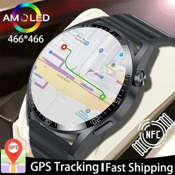 2023 Новые смарт-часы GT4 MAX с поддержкой NFC, Голосовой помощник, 1,5-дюймовый HD-экран, частота сердечных сокращений, артериальное давление, GPS IP68, водонепроницаемые часы для мужчин