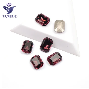 YANRUO 4627 Аметистовый Цвет Восьмиугольная Форма Стразы Для Ногтей K9 Блестящее Стекло Горный Хрусталь Популярный Камень Для 3D DIY Дизайна Ногтей Драгоценные Камни