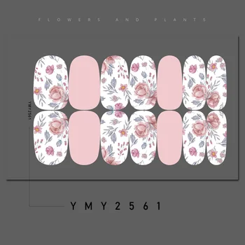 14 наконечников Розового Дизайна, Полностью Обертывающие Наклейки для Дизайна Ногтей, Многоцветные Наклейки Для ногтей, Полоски, СДЕЛАЙ сам, Салонный Маникюр, Аксессуары для ногтей