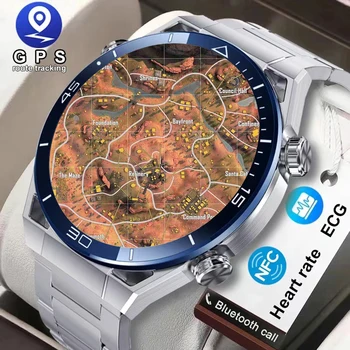 2023 Умные часы с NFC AMOLED, мужские часы с индивидуальным набором номера, Спортивный GPS-компас для отслеживания движения, Водонепроницаемые умные часы Huawei Ultimate