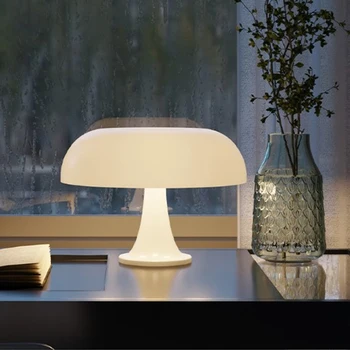 Итальянская дизайнерская светодиодная настольная лампа в виде Гриба для прикроватной тумбочки в спальне отеля Освещение для гостиной Современные минималистичные настольные лампы
