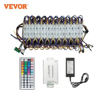 VEVOR свет для витрины магазина RGB SMD5050 Регулируемый 20 цветов 100 футов 200 шт 3 светодиодных модуля водонепроницаемое бизнес-украшение DIY приложение