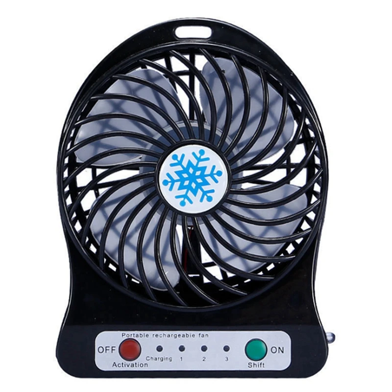 2X Портативный Перезаряжаемый Мини-вентилятор Воздушный Охладитель Мини-Настольный Вентилятор USB-Охлаждающие Перезаряжаемые Ручные Вентиляторы Черный - 1