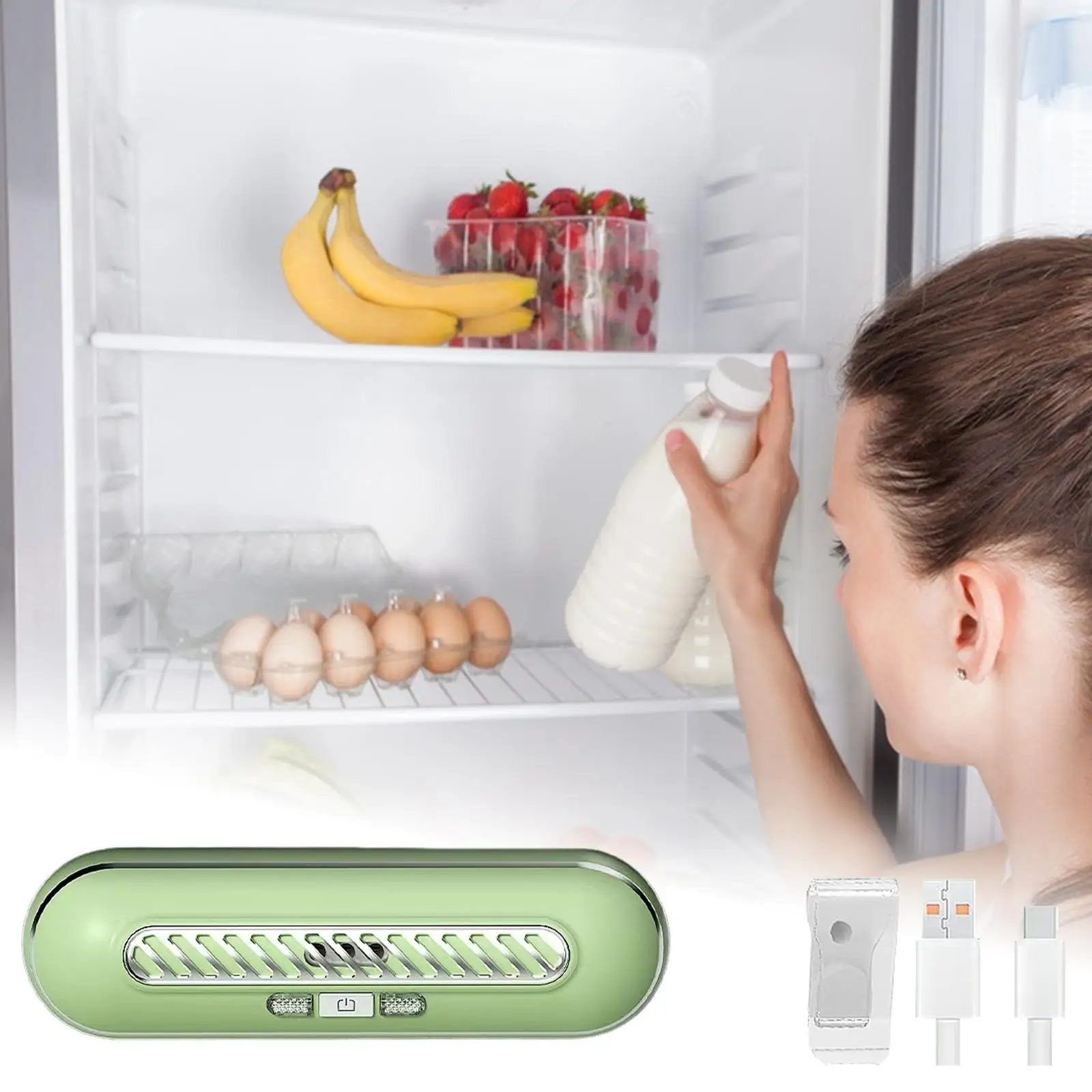 Мини-USB-холодильник для дезодорации, портативный, сохраняющий свежесть, Перезаряжаемый Холодильник для удаления запаха для морозильной камеры, Кухонный холодильник, шкаф - 1