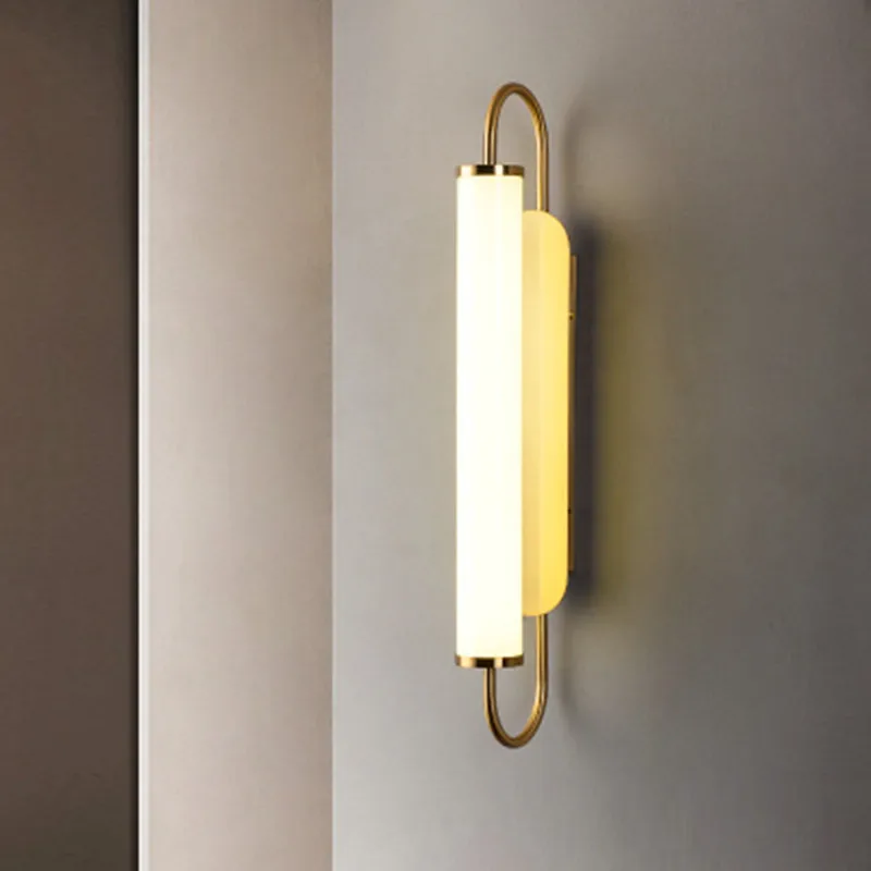 Настенный светильник в скандинавском стиле, роскошные светодиодные настенные светильники с длинной полосой, прикроватная лампа для спальни, простая лампа для декора гостиной в стиле постмодерн в прихожей - 1