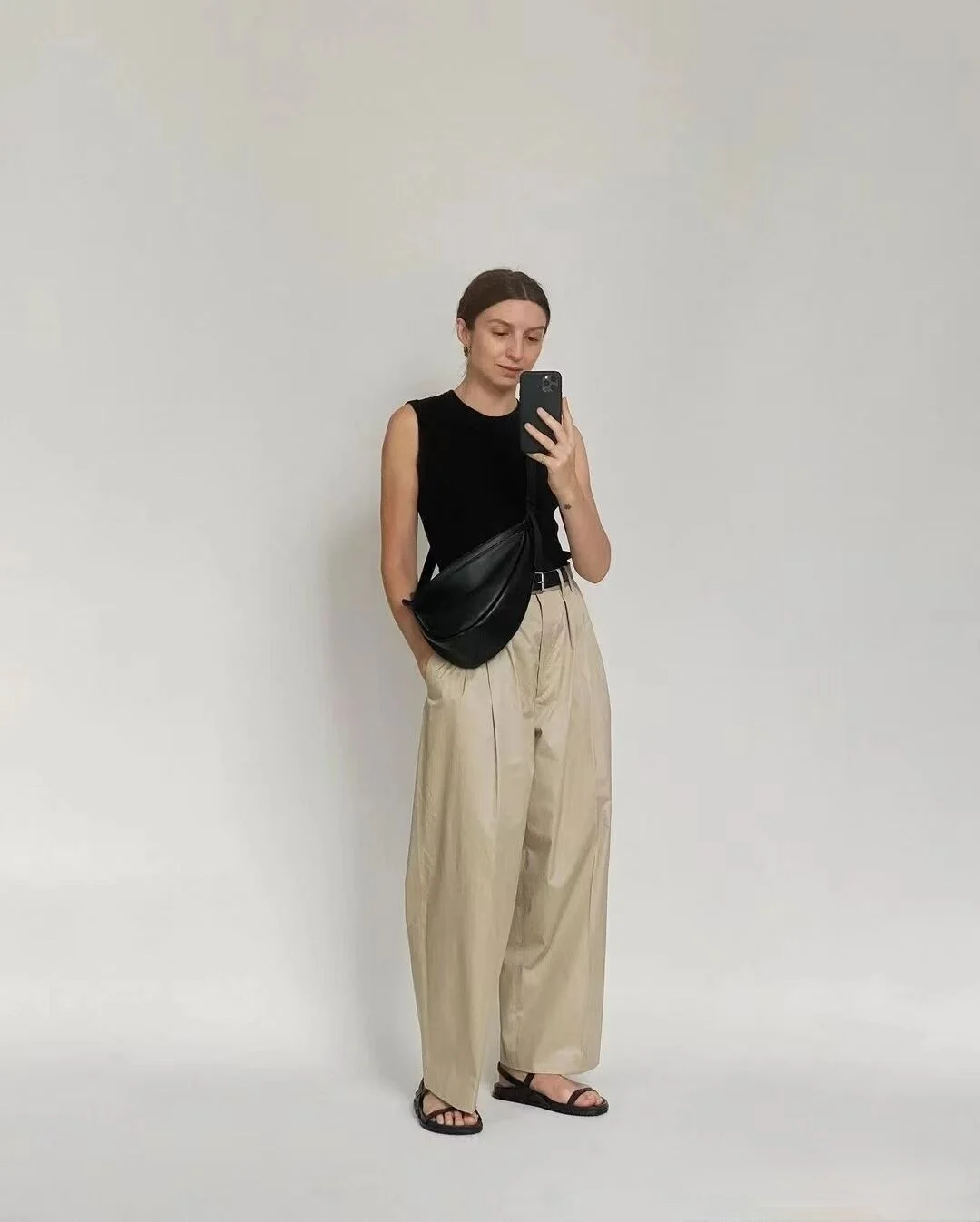 Новая Простая сумка-банан из воловьей кожи Первого слоя, высококачественная женская сумка с косым седлом на одно плечо - 1