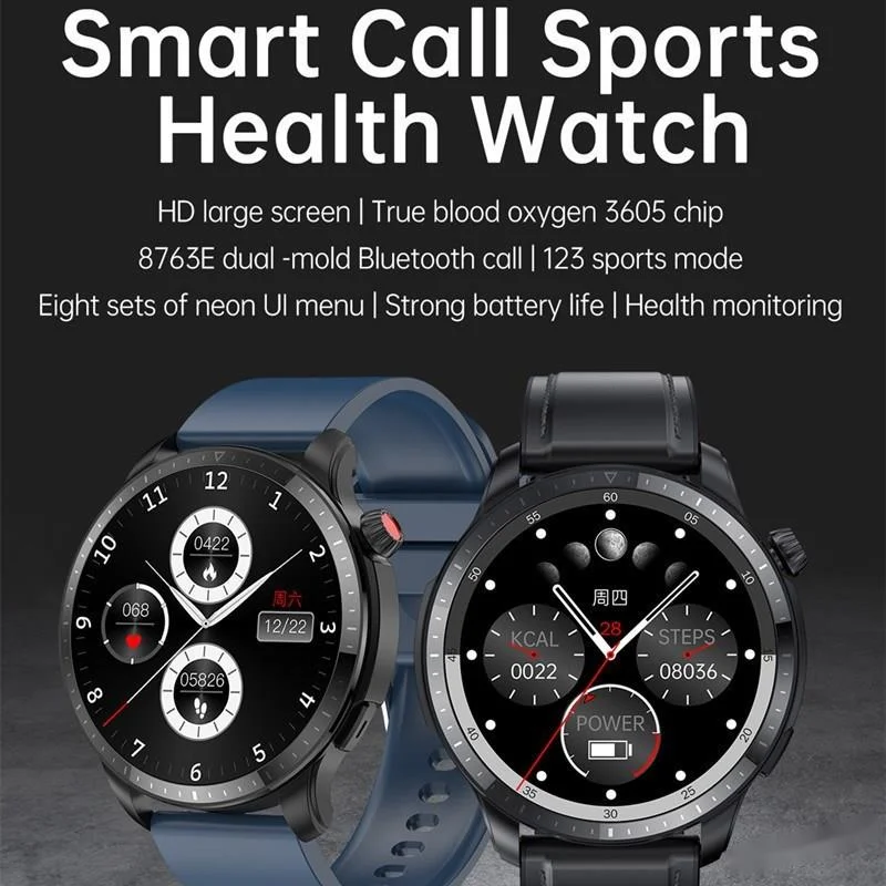 Смарт-часы T52 Sport BT Call Watch 1,39-дюймовые Приборы для измерения артериального давления, Кислорода, сердечного ритма, Мониторинга состояния здоровья, Мужские И женские Смарт-часы - 1