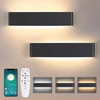 Светодиодный настенный светильник с регулируемой Яркостью Bluetooth APP Пульт дистанционного управления Для гостиной, зеркальной лампы на крыльце, внутреннего декора
