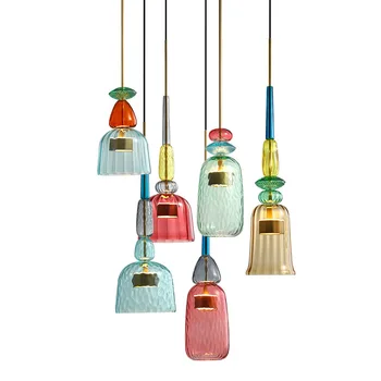 Подвесные светильники Nordic Color Candy, Современная Гостиная, Спальня, Детская, Кухня, Стеклянная Подвесная Лампа, Подвесной светильник