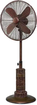 Вентилятор на подставке, 3-скоростной осциллирующий вентилятор с регулируемой высотой, Terra, Антикварный уличный вентилятор, 18 Дюймов