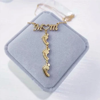 Персонализированные ожерелья с несколькими именами из нержавеющей стали Collier MOM Heart, Индивидуальная табличка с именем, подарки для украшений на День Рождения матери