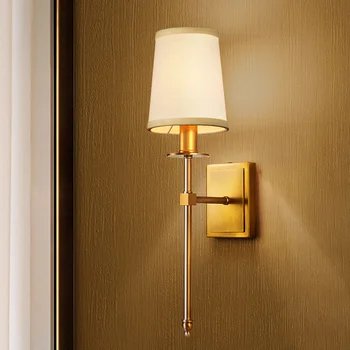 Американский кантри настенный светильник простой ретро медный гостиная спальня прикроватный проход балкон задний план настенный светильник