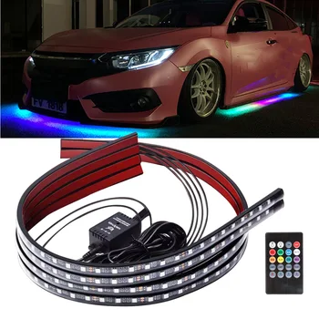 Автомобильная RGB Светодиодная подсветка CROSSFOX, Днище кузова, Водонепроницаемое Шасси, Гибкая полоса, Многоцветная Декоративная Атмосфера, Внешний светильник