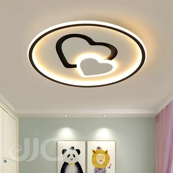 Jjc Светодиодный светильник для спальни, супертонкий потолочный светильник для детской комнаты, монохромный/трехцветный/с плавным затемнением, лампа для учебы в форме сердца