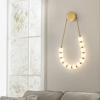 Минималистичный прикроватный дизайнерский настенный светильник в итальянском кремовом стиле, фон для гостиной, креативная асимметричная лампа Magic Bean Art Deco