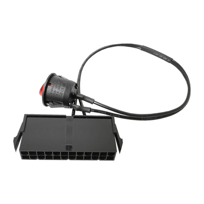 24-Контактный кабель ATX Red LED для включения/выключения питания с Перемычкой Черный 35 см/13,8 