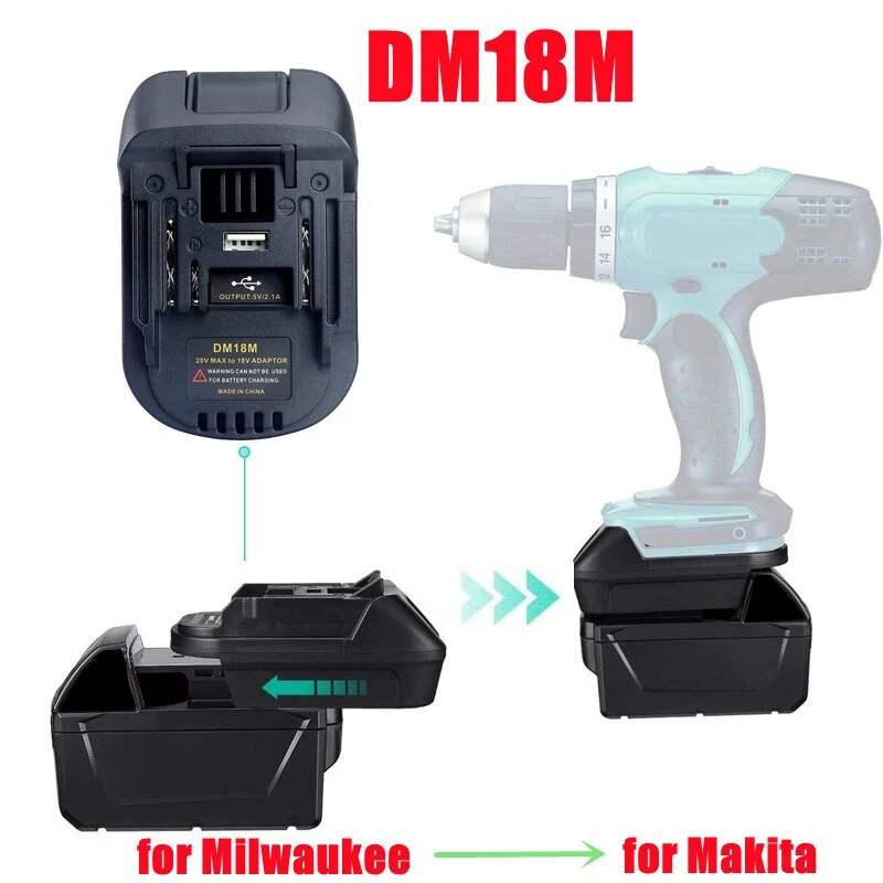 Адаптер-преобразователь DM18M для аккумуляторов Milwaukee M & 18 18V для аккумуляторов Dewalt 20V для аккумуляторов Makita 18V BL1830 BL1850 - 2