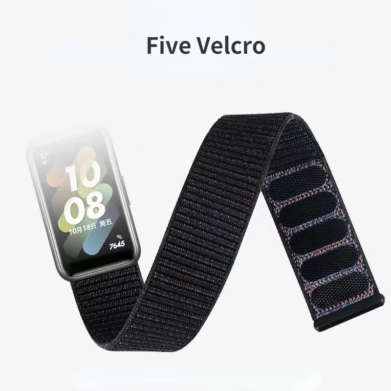 Новый нейлоновый ремешок для Huawei Band 7 Спортивный тканый браслет Регулируемый браслет для Huawei Band 7 Сменные аксессуары для часов - 2