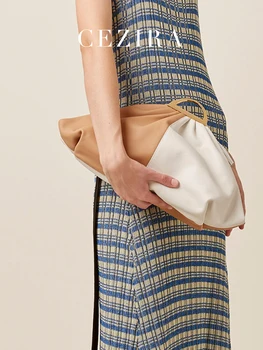 Роскошные Модные Дизайнерские женские сумки CEZIRA, Клатчи из искусственной веганской кожи контрастного цвета, кошельки Cloud с верхней ручкой, Мягкая повседневная сумка