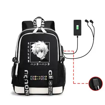Рюкзак Hunter X Hunter с USB-портом для зарядки, сумка для книг в стиле Аниме Харадзюку для Косплея, подарок для мальчиков и девочек, школьная сумка Mochila