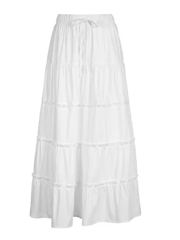 Женская юбка-Полукомбинезон с эластичным поясом, Сексуальная Мини-юбка с низкой талией, Драпированная Юбка с цветущим платком, Трапециевидная юбка с рюшами для вечеринки