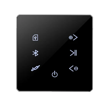 Bluetooth-усилитель в стене USB SD-карта Музыкальная панель Умный дом Фоновая аудиосистема Стерео Ресторан отеля (черный)