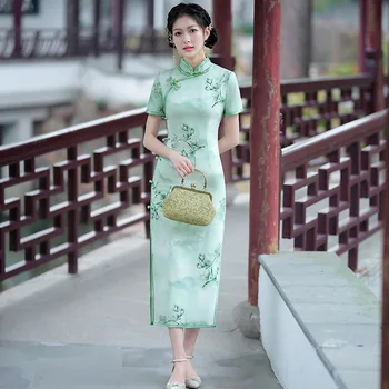 Улучшенный Классический Темперамент, Чонсам 2023, Летнее Платье для молодых девушек в китайском стиле в стиле Ретро, Ципао для женщин, Фотография