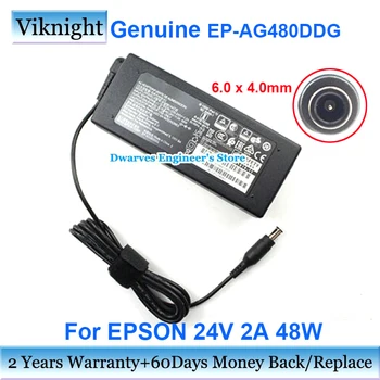 Подлинный EP-AG480DDG 24V 2A 48W Адаптер переменного тока для EPSON A472W Блок питания зарядное устройство 6,0x4,0 мм