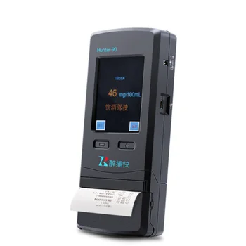 Сенсорный ЖК-тестер для персонального использования Fuel Cell с быстрым обнаружением алкоголя, анализатор алкоголя в дыхании ZBK-90 Со встроенным принтером
