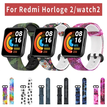 Новый Стиль, Мягкий Силиконовый Ремешок Для Часов с Принтом Xiaomi Redmi Horloge 2/Redmi Watch 2, Универсальный Сменный Аксессуар Для Браслета