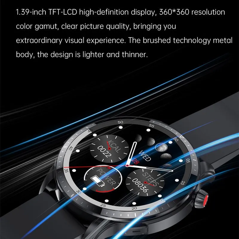 Смарт-часы T52 Sport BT Call Watch 1,39-дюймовые Приборы для измерения артериального давления, Кислорода, сердечного ритма, Мониторинга состояния здоровья, Мужские И женские Смарт-часы - 3