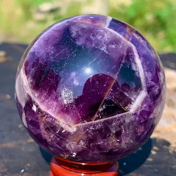 Натуральный редкий высококачественный фиолетовый аметистовый кварцевый шар с кристаллами фиолетовой мечты