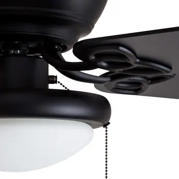 Benton Hugger/Низкопрофильный потолочный вентилятор, 52 матово-черных/серых кедровых лопасти, Светодиодная подсветка в виде шара, Матово-черный Портативный шейный вентилятор So