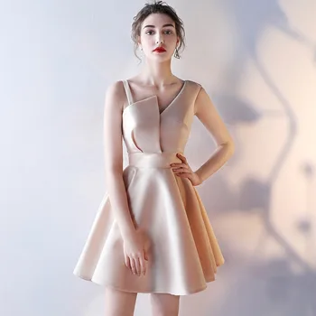 Новая корейская версия платья Короткий неправильный вырез на талии, Тонкое элегантное платье для вечеринки, маленькое платье, женская одежда