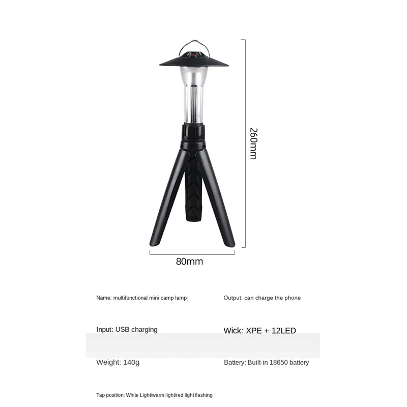 1 Комплект походных фонарей, Портативный уличный походный фонарь с магнитом, аварийный светодиодный светильник, Подвесной светильник для палатки, многофункциональный - 4