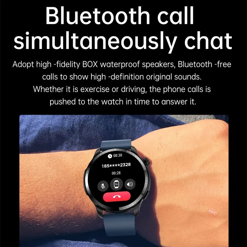 Смарт-часы T52 Sport BT Call Watch 1,39-дюймовые Приборы для измерения артериального давления, Кислорода, сердечного ритма, Мониторинга состояния здоровья, Мужские И женские Смарт-часы - 4