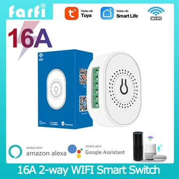 Новый Модуль Tuya 16A Wifi Smart Switch DIY 2-полосный Таймер SmartLife App Smart Relay Automation Switch Работает С Alexa Google Home