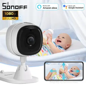 SONOFF CAM Slim Wi-Fi Smart Security Camera 1080P, мини-камера для видеоняни и радионяни, двусторонний звук, обнаружение движения, система безопасности умного дома