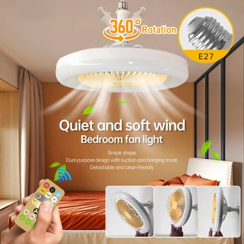 30 Вт Вентилятор E27, Регулируемый Пульт Дистанционного Управления, светодиодный Вентилятор, Люстра, Декоративный Потолочный светильник для Спальни 85 В-265 В