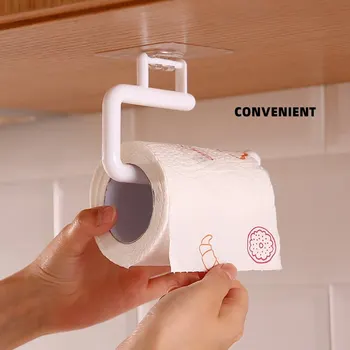 Регулируемый держатель для туалетной бумаги, Самоклеящийся Кухонный держатель для туалетных рулонов, туалетное бумажное полотенце, Пластиковая подставка для хранения салфеток в ванной